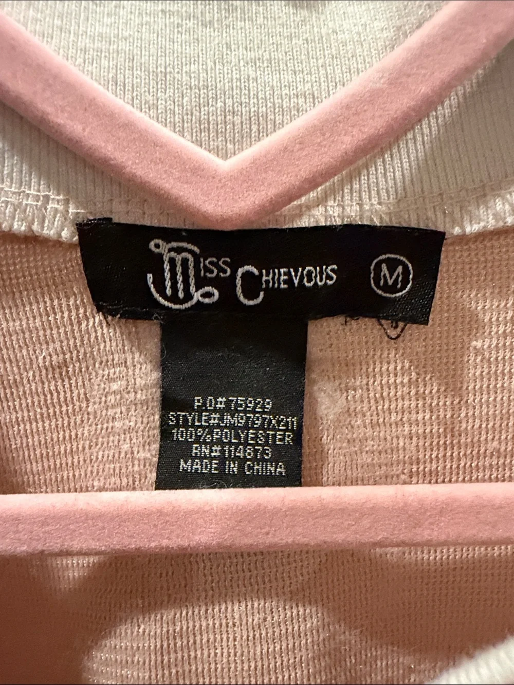 Miss Chievous Blush Plush V-Neck Sweater